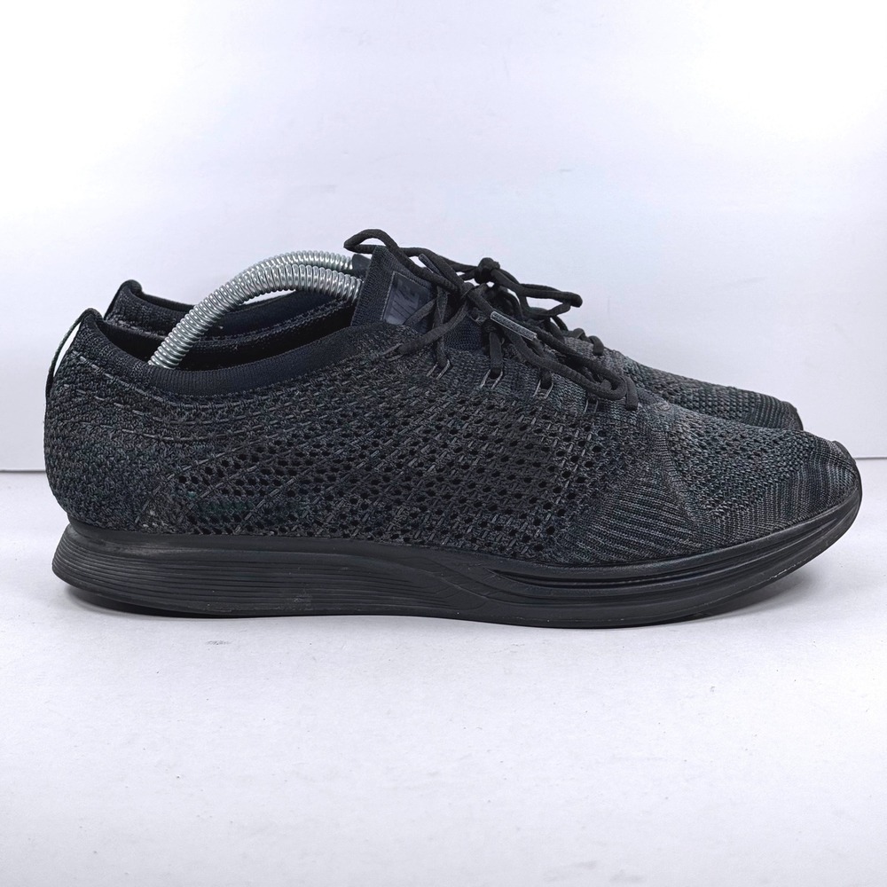Nike Flyknit Racer Triple Black Running Shoes 526628-009 Mens 11